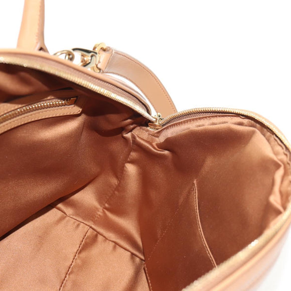 Salvatore Ferragamo Hand Bag Canvas Leather 3way Beige Gold Auth 134343V