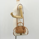 Salvatore Ferragamo Hand Bag Canvas Leather 3way Beige Gold Auth 134343V-30