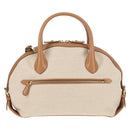 Salvatore Ferragamo Hand Bag Canvas Leather 3way Beige Gold Auth 134343V-2