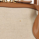 Salvatore Ferragamo Hand Bag Canvas Leather 3way Beige Gold Auth 134343V-3