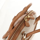 Salvatore Ferragamo Hand Bag Canvas Leather 3way Beige Gold Auth 134343V-14