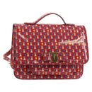 Salvatore Ferragamo Vala Backpack Vinyl Coating 3way Red Gold Auth 134344AV-1