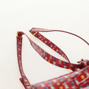 Salvatore Ferragamo Vala Backpack Vinyl Coating 3way Red Gold Auth 134344AV-15