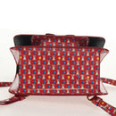 Salvatore Ferragamo Vala Backpack Vinyl Coating 3way Red Gold Auth 134344AV-5