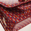 Salvatore Ferragamo Vala Backpack Vinyl Coating 3way Red Gold Auth 134344AV-16