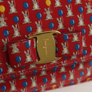 Salvatore Ferragamo Vala Backpack Vinyl Coating 3way Red Gold Auth 134344AV-20