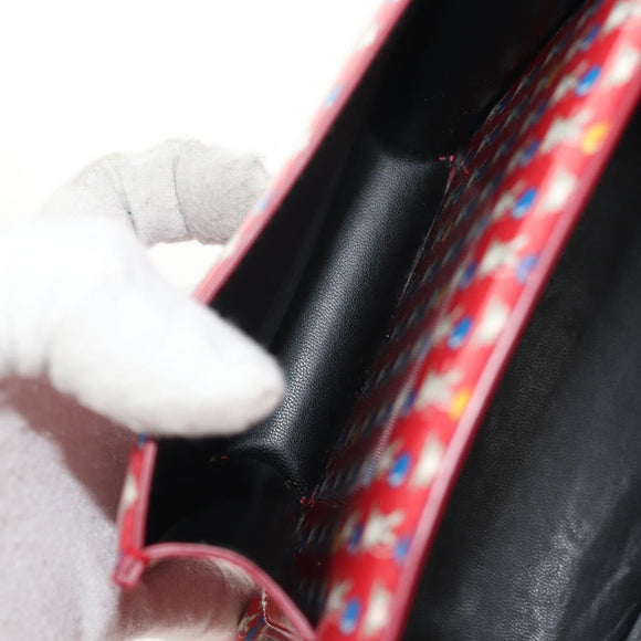 Salvatore Ferragamo Vala Backpack Vinyl Coating 3way Red Gold Auth 134344AV