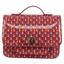 Salvatore Ferragamo Vala Backpack Vinyl Coating 3way Red Gold Auth 134344AV-13