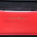 Salvatore Ferragamo Vala Backpack Vinyl Coating 3way Red Gold Auth 134344AV-23