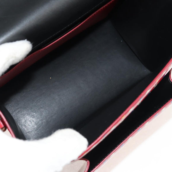 Salvatore Ferragamo Vala Backpack Vinyl Coating 3way Red Gold Auth 134344AV