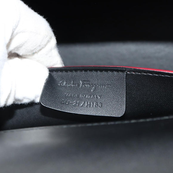 Salvatore Ferragamo Vala Backpack Vinyl Coating 3way Red Gold Auth 134344AV