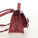 Salvatore Ferragamo Vala Backpack Vinyl Coating 3way Red Gold Auth 134344AV-3