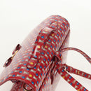 Salvatore Ferragamo Vala Backpack Vinyl Coating 3way Red Gold Auth 134344AV-6