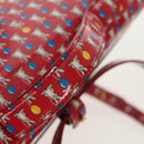 Salvatore Ferragamo Vala Backpack Vinyl Coating 3way Red Gold Auth 134344AV-7