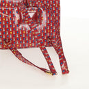 Salvatore Ferragamo Vala Backpack Vinyl Coating 3way Red Gold Auth 134344AV-8