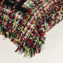 CHANEL Tote Bag Tweed Multicolor Silver CC Auth 134345SAM-12