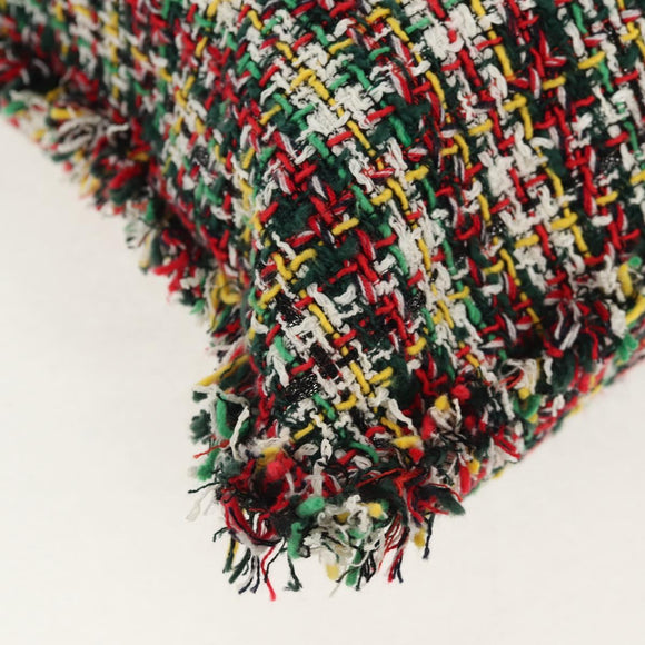 CHANEL Tote Bag Tweed Multicolor Silver CC Auth 134345SAM