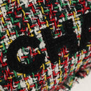 CHANEL Tote Bag Tweed Multicolor Silver CC Auth 134345SAM-17