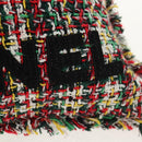 CHANEL Tote Bag Tweed Multicolor Silver CC Auth 134345SAM-18