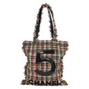 CHANEL Tote Bag Tweed Multicolor Silver CC Auth 134345SAM-2