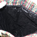 CHANEL Tote Bag Tweed Multicolor Silver CC Auth 134345SAM-21