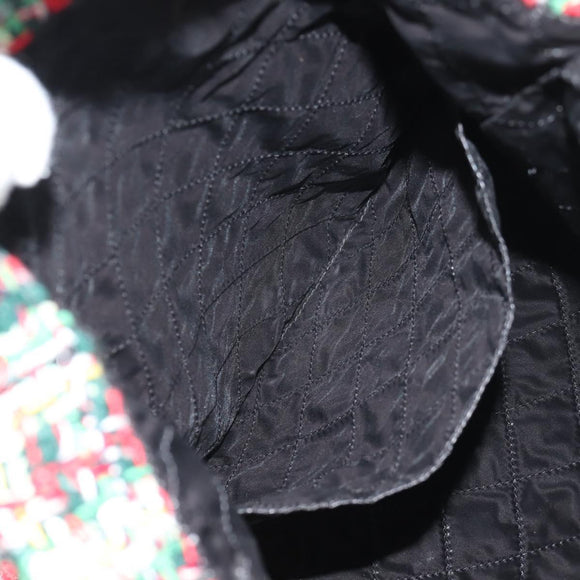 CHANEL Tote Bag Tweed Multicolor Silver CC Auth 134345SAM