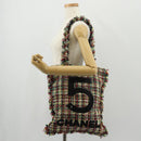 CHANEL Tote Bag Tweed Multicolor Silver CC Auth 134345SAM-25