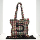 CHANEL Tote Bag Tweed Multicolor Silver CC Auth 134345SAM-26