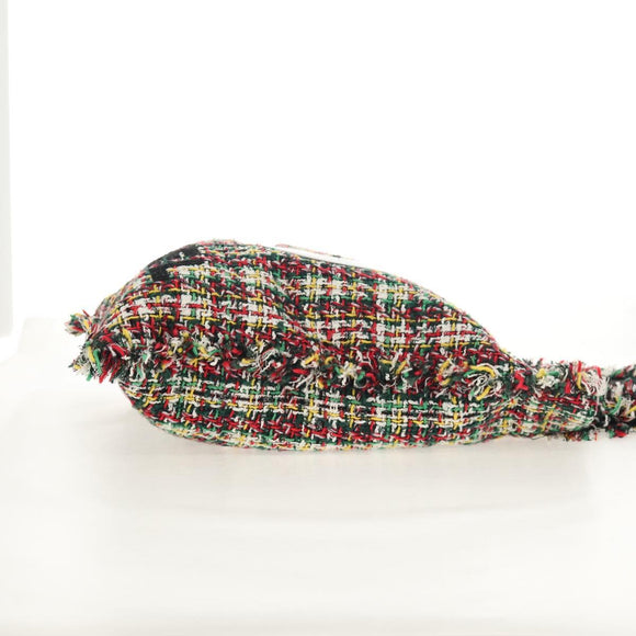 CHANEL Tote Bag Tweed Multicolor Silver CC Auth 134345SAM