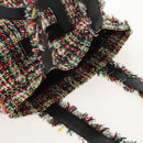 CHANEL Tote Bag Tweed Multicolor Silver CC Auth 134345SAM-6