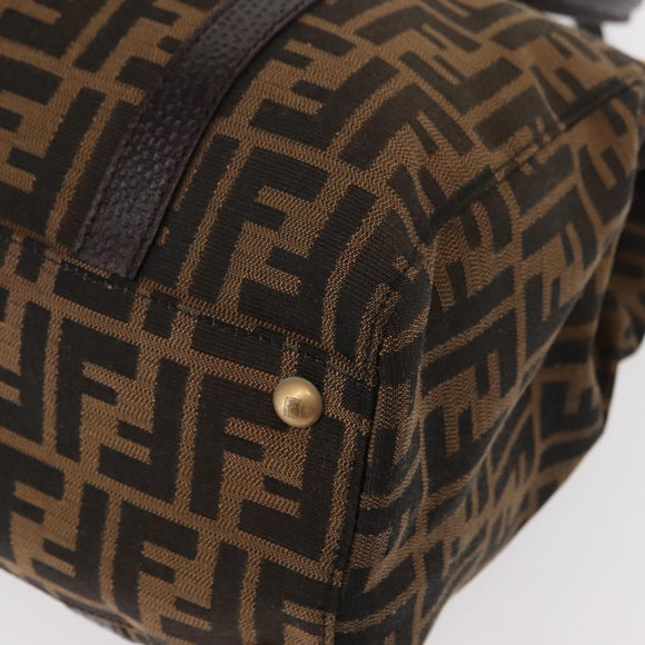 FENDI Zucca Canvas Tote Bag Black Brown Auth 134349AV
