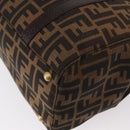 FENDI Zucca Canvas Tote Bag Black Brown Auth 134349AV-17