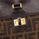 FENDI Zucca Canvas Tote Bag Black Brown Auth 134349AV-18