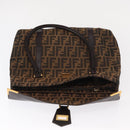 FENDI Zucca Canvas Tote Bag Black Brown Auth 134349AV-9