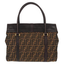 FENDI Zucca Canvas Tote Bag Black Brown Auth 134349AV-2