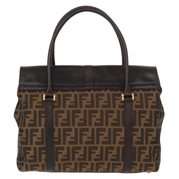 FENDI Zucca Canvas Tote Bag Black Brown Auth 134349AV - 0