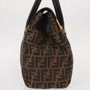 FENDI Zucca Canvas Tote Bag Black Brown Auth 134349AV-4