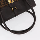 FENDI Zucca Canvas Tote Bag Black Brown Auth 134349AV-7