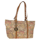 FENDI Zucchino Canvas Tote Bag Yellow Gold Auth 134352V-1