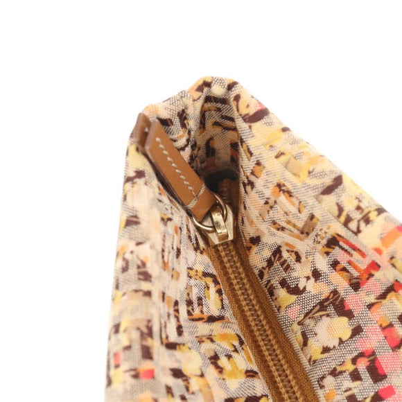 FENDI Zucchino Canvas Tote Bag Yellow Gold Auth 134352V