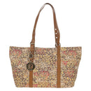 FENDI Zucchino Canvas Tote Bag Yellow Gold Auth 134352V-13