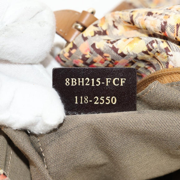 FENDI Zucchino Canvas Tote Bag Yellow Gold Auth 134352V