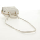 FENDI Hand Bag Leather 2way White Gold Auth 134353AM-9