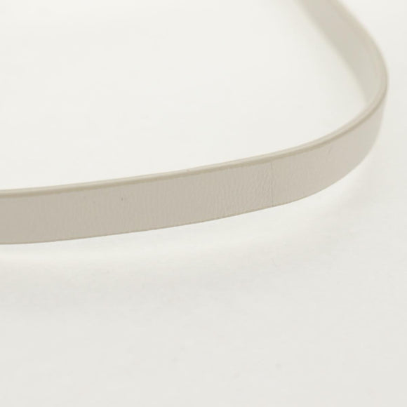 FENDI Hand Bag Leather 2way White Gold Auth 134353AM