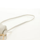 FENDI Hand Bag Leather 2way White Gold Auth 134353AM-16