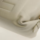 FENDI Hand Bag Leather 2way White Gold Auth 134353AM-18