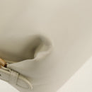 FENDI Hand Bag Leather 2way White Gold Auth 134353AM-19