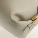 FENDI Hand Bag Leather 2way White Gold Auth 134353AM-20