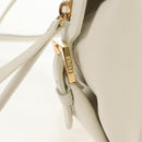 FENDI Hand Bag Leather 2way White Gold Auth 134353AM-21