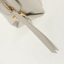 FENDI Hand Bag Leather 2way White Gold Auth 134353AM-22